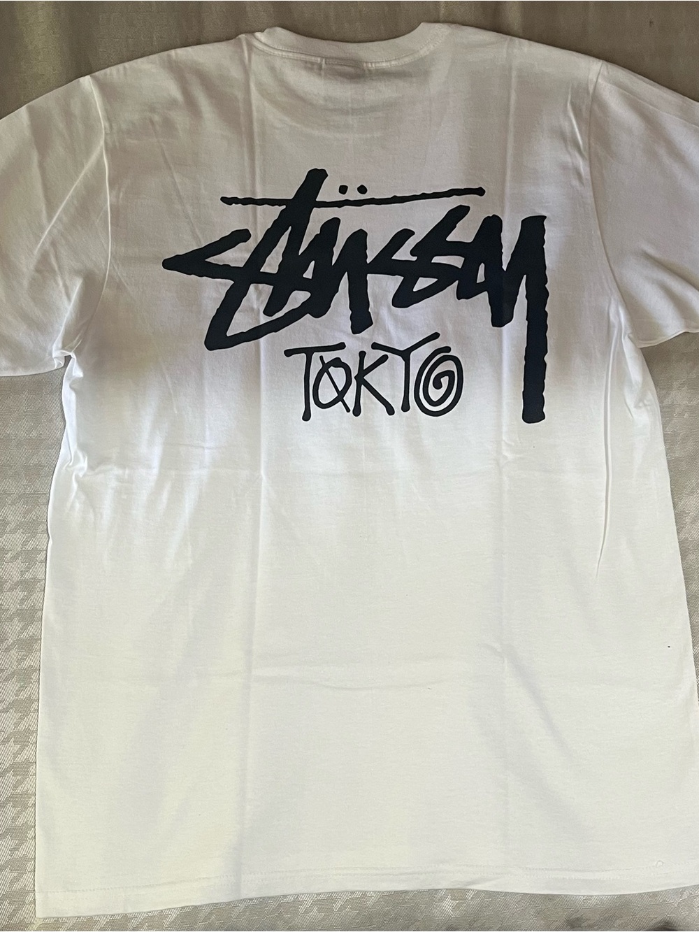 Stussy White Tee with Black Tokyo Logo